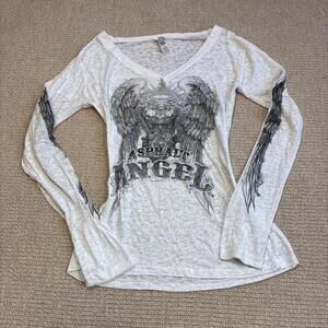 Hot Leathers “Asphalt Angel” long sleeve sheer top!!!